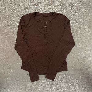 Lululemon Brown Henley Shirt